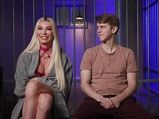 Dominatrix Aubrey and her male slave