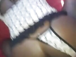 Black CD fucked doggy with thong to the side