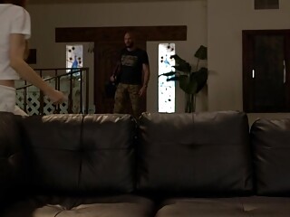 Amanda Riley has ex knock the door protests but gets fucked anyway