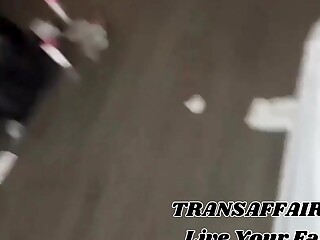 Huge shecock tranny demolishes a sub dude